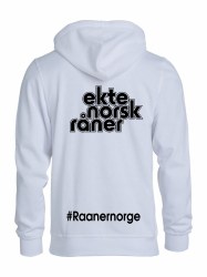 Raanernorge Hvit Hettegenser Bakside
